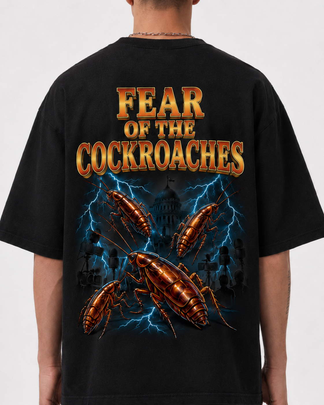 Fear of the Cockroaches Oversized T Shirt