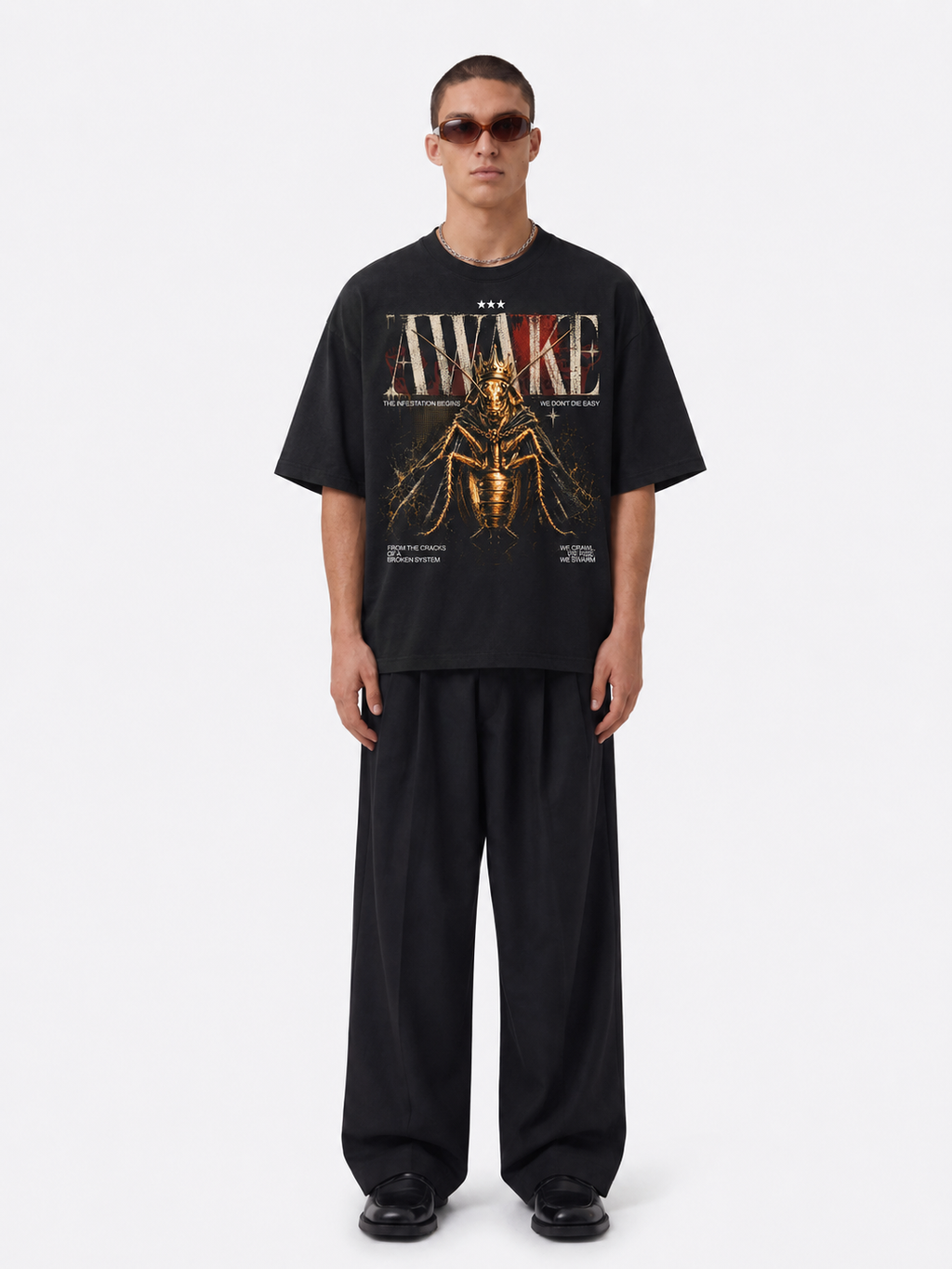 Awake Cockroach Janta Party Oversized T Shirt