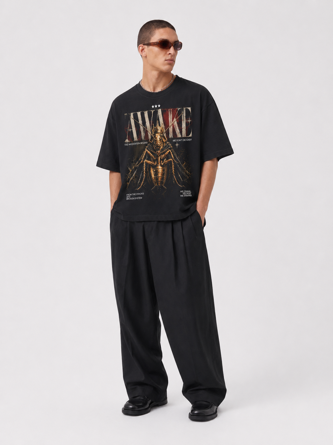 Awake Cockroach Janta Party Oversized T Shirt