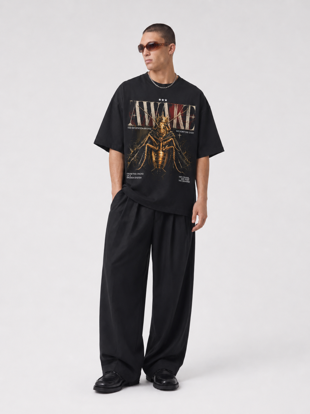 Awake Cockroach Janta Party Oversized T Shirt